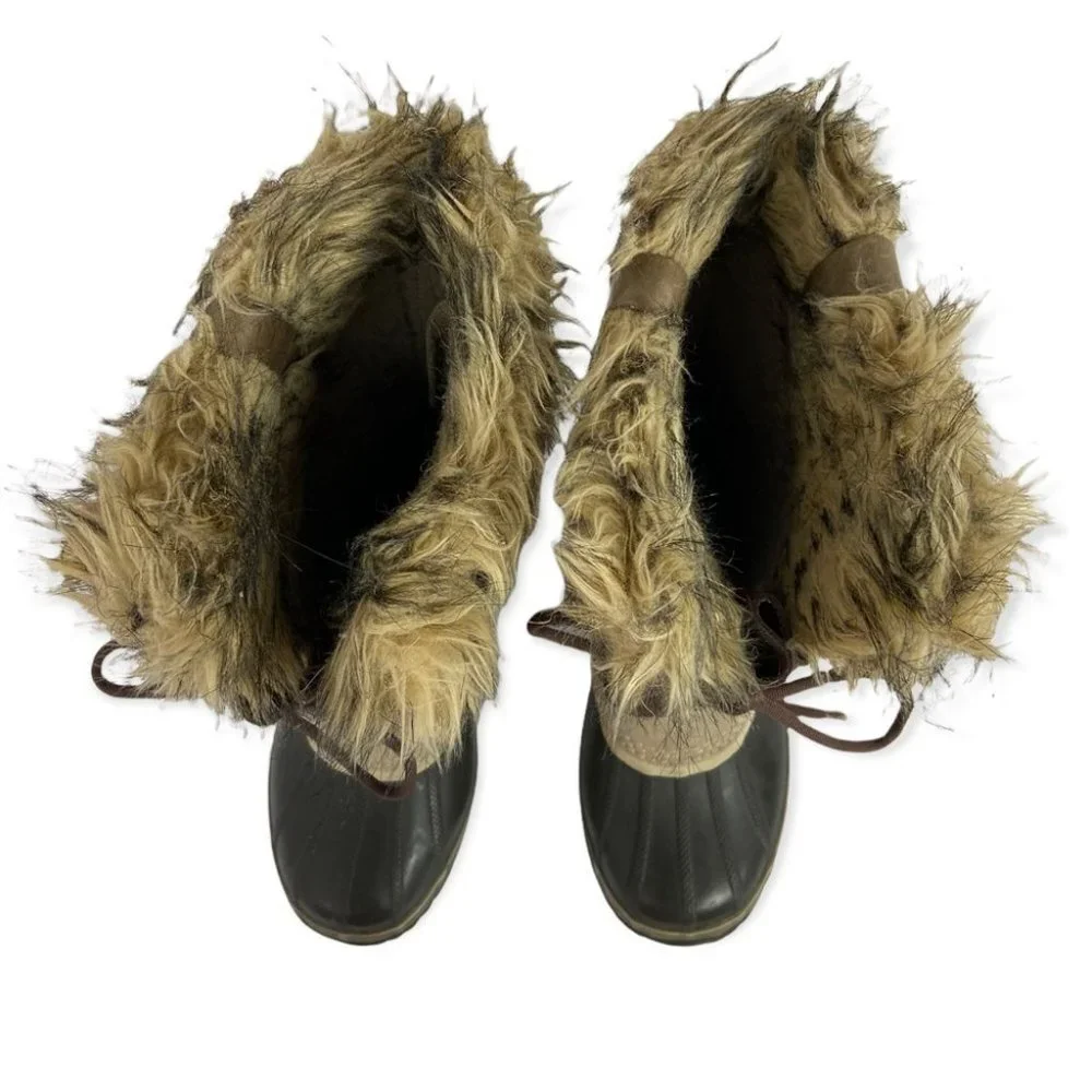 Sorel Joan of‎ Arctic Winter Snow Boots Waterproof Faux Fur Trim Lace Up Tall 8 - Picture 7 of 12